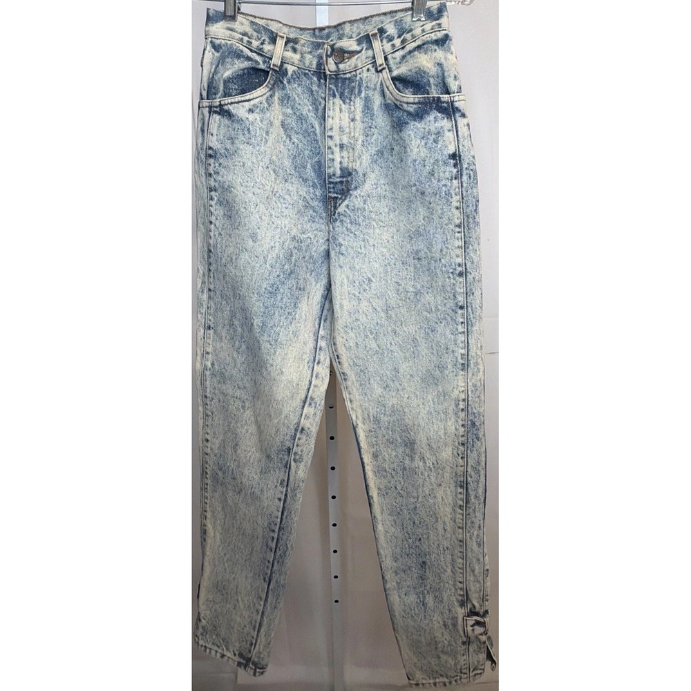 Vintage 80s Chic Jeans Size 9 Acid Wash High Rise Tapered Buckle Ankle USA